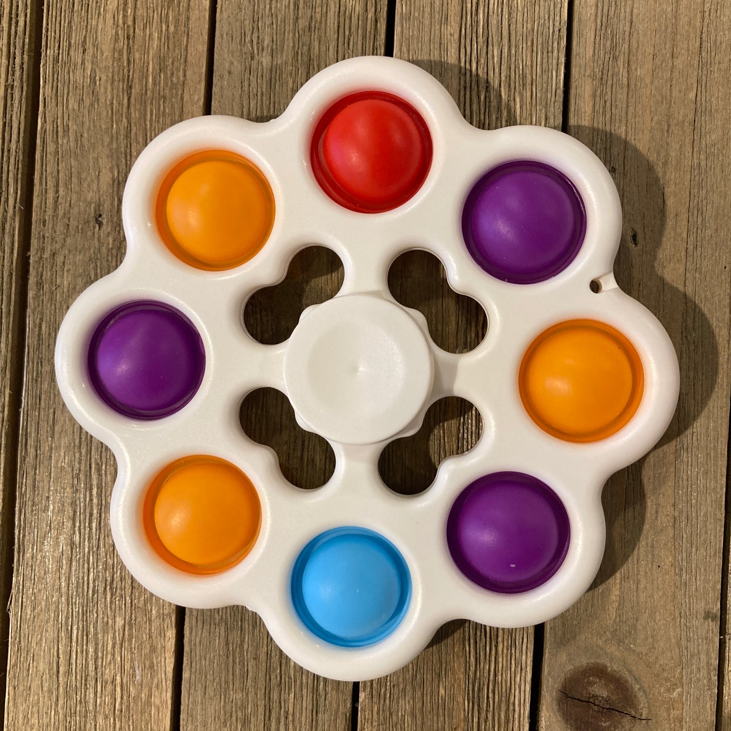 White 2-in-1 Pop-It Fidget Spinner Toy