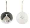 Christmas Wishes Half Circle Porcelain Ornament in Gift Box