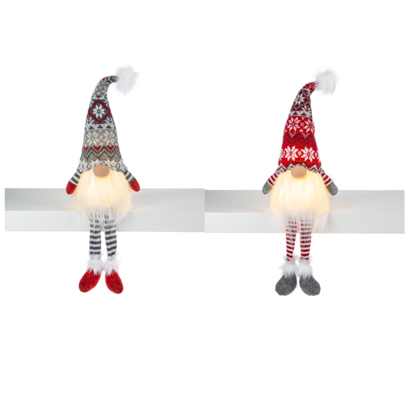 LED Snowflake Shelf Sitter Gnomes In 2 Assorted Styles
