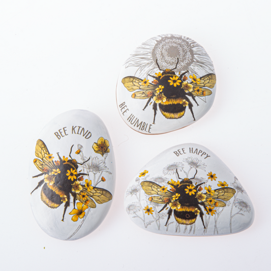 Bee Art Rocks In Assorted 3 Styles