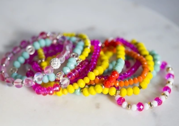 Paradise Bead Stack Bracelets In Assorted Colors