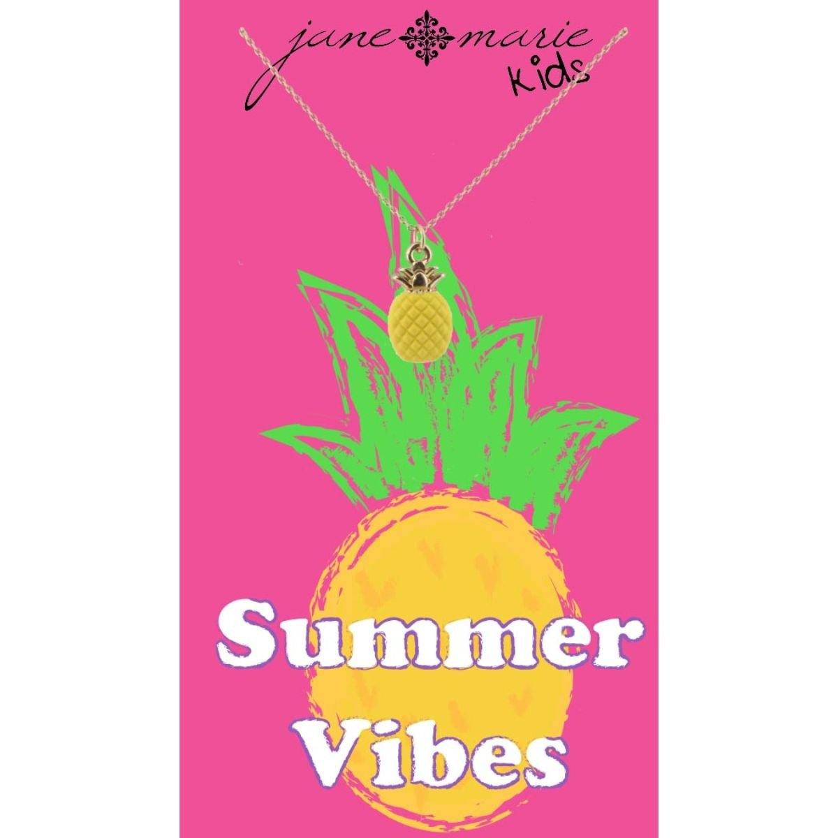 Kids 14" Yellow Pineapple Necklace, 2" Ext - Pink Julep Boutique