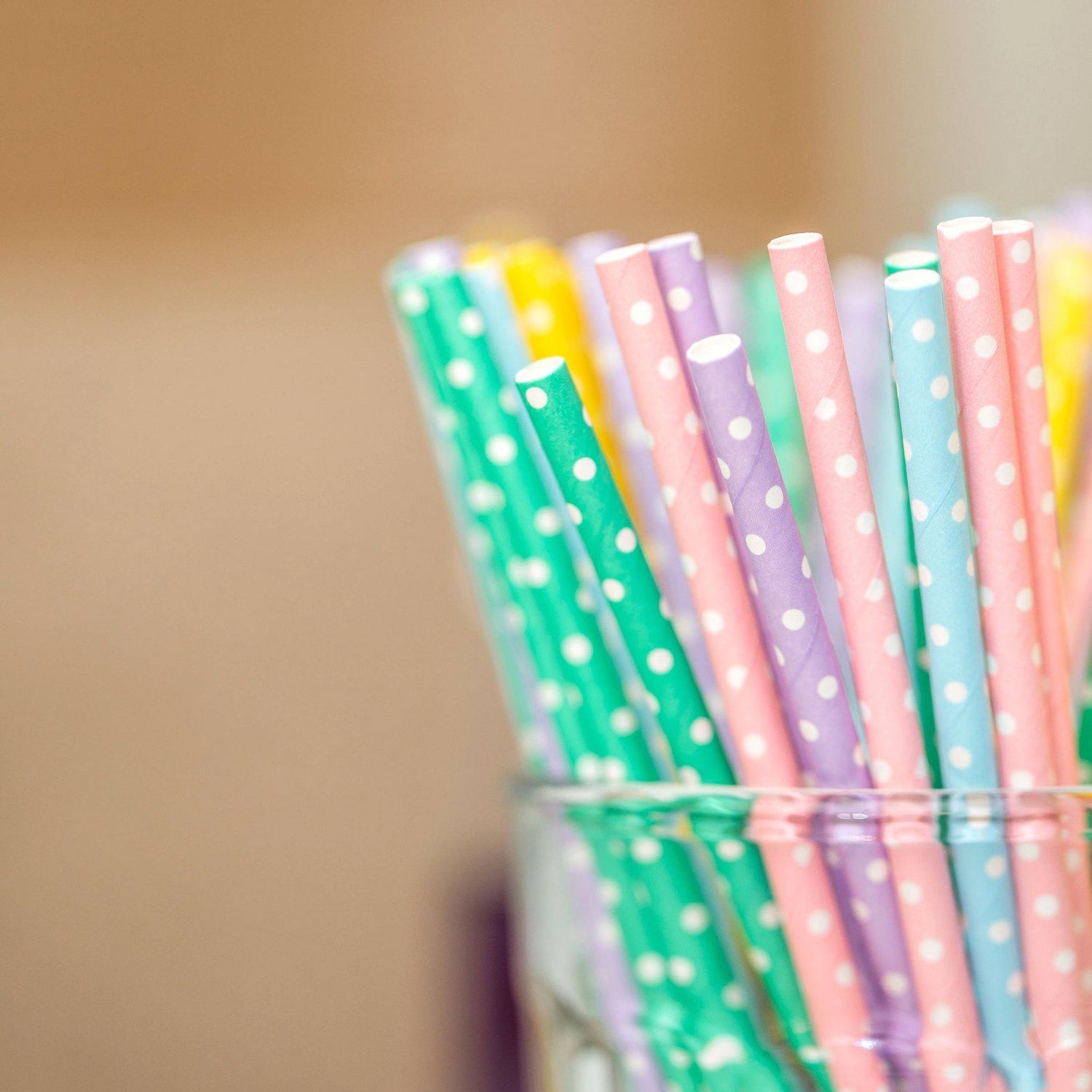 Pastel Polka Dot Paper Straws - Pink Julep Boutique