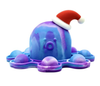 Christmas Flip-n-Go Reversible Octopopper Octopus Fidget Keychains