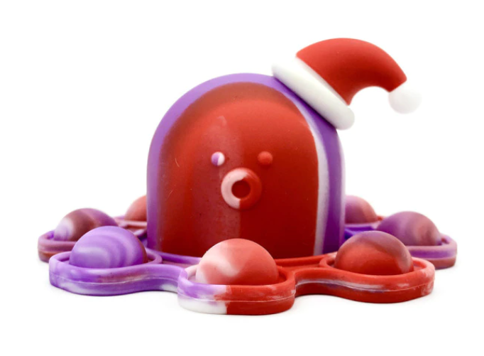 Christmas Flip-n-Go Reversible Octopopper Octopus Fidget Keychains