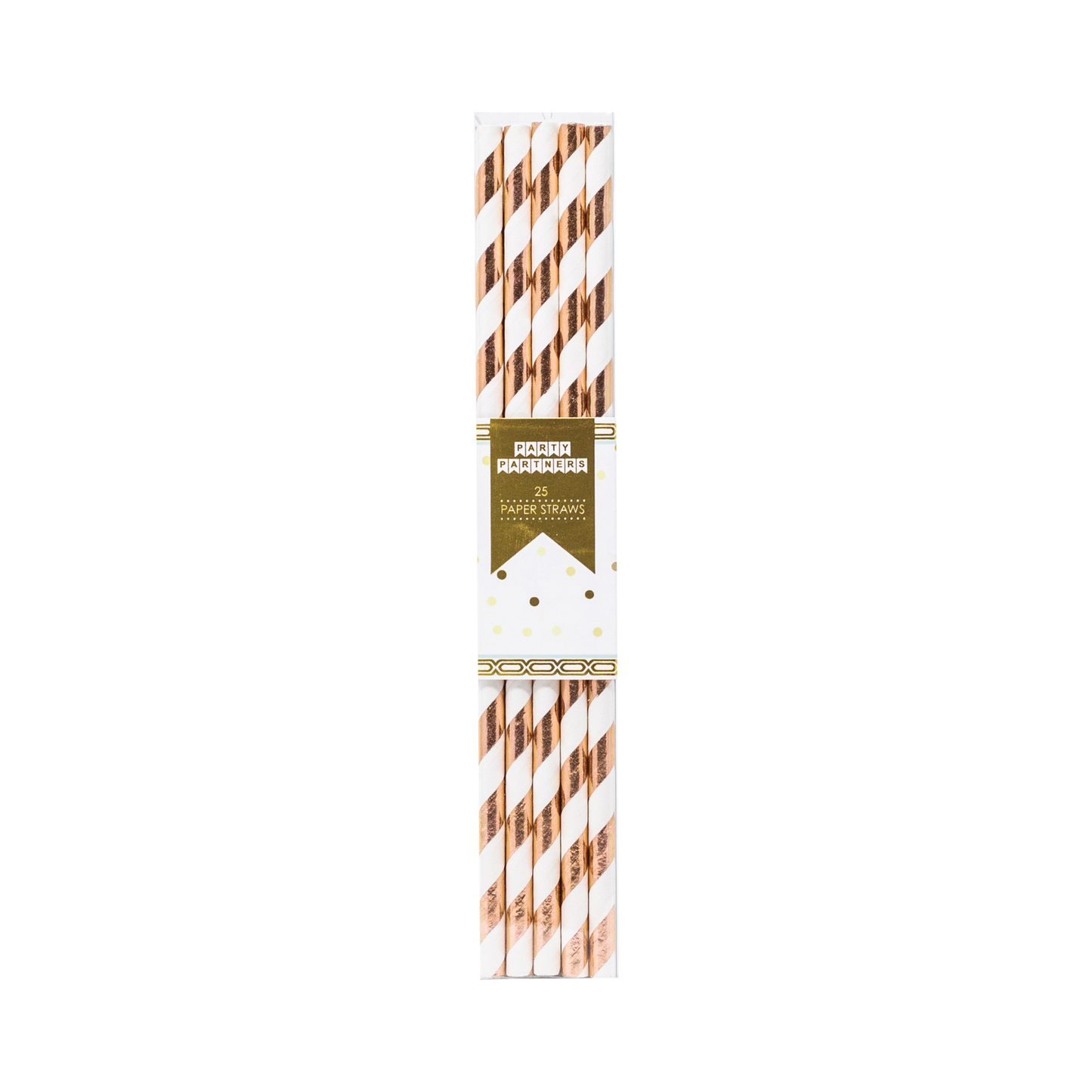 Rose Gold Striped Paper Straws - Pink Julep Boutique