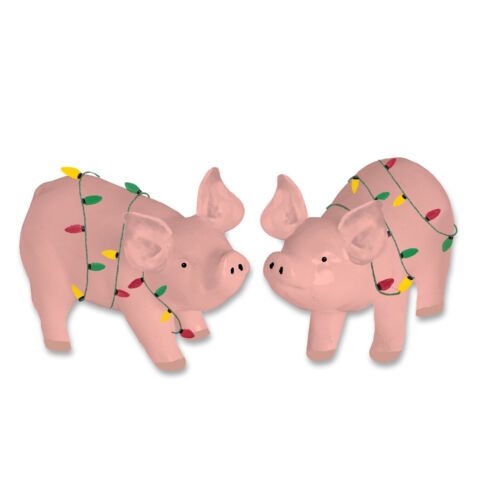 Pigs In Christmas Lights Salt & Pepper Shaker Set (2 pc. set)