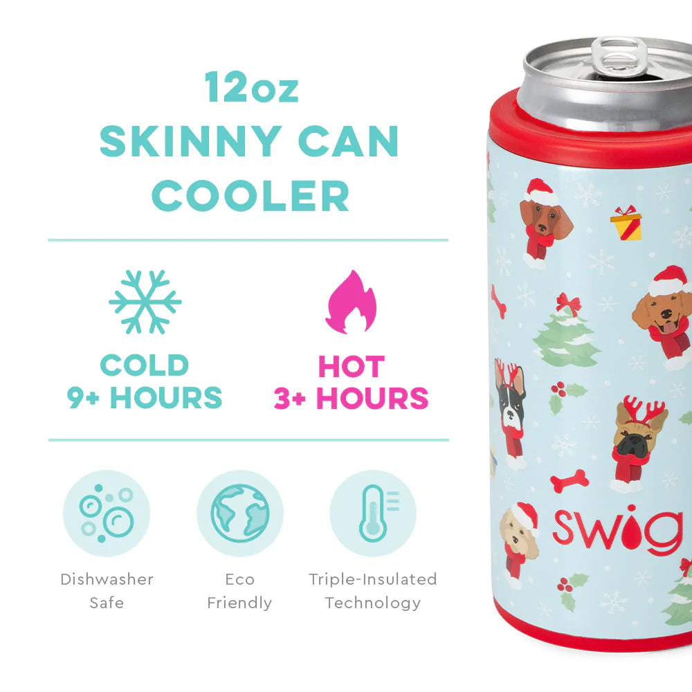 Swig Santa Paws Skinny Can Cooler 12oz