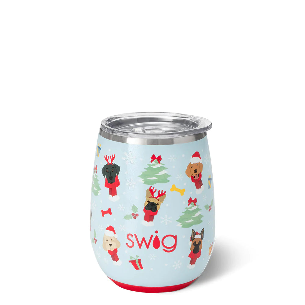 Swig Santa Paws Stemless Wine Cup (14oz)