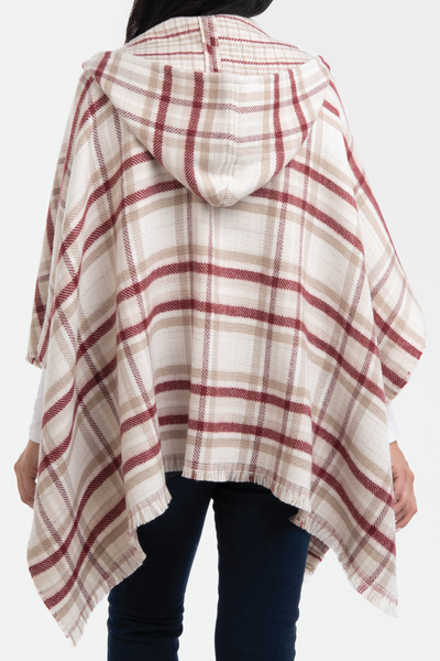 Plaid & Houndstooth Hooded Wrap In Assorted Colors