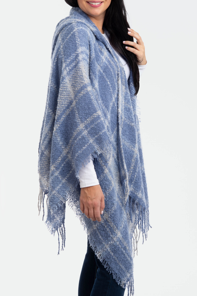 Cozy Plaid Hooded Wrap In Assorted Colors